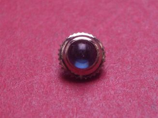 Uhrenkrone, weiß, Ø 4,9mm, Höhe 3,5mm, Gewinde 0,9mm, mit blauem Stein 