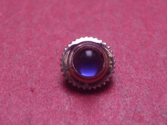 Uhrenkrone, weiß, Ø 5,3mm, Höhe 4,0mm, Gewinde 0,9mm, mit blauem Stein 