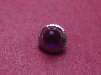 Uhrenkrone, weiß, Ø 5,0mm, Höhe 3,9mm, Gewinde 0,9mm, mit blauem Stein 