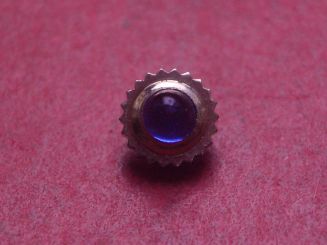 Uhrenkrone, weiß, Ø 5,3mm, Höhe 4,7mm, Gewinde 1,0mm, mit blauem Stein 