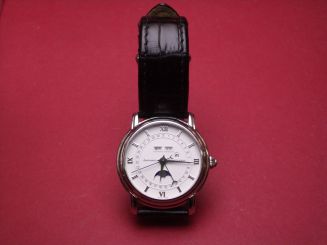 Maurice Lacroix Masterpiece Phase De Lune, Automatik, Stahl, Bandbreite: 20mm im Verlauf auf 18mm, Ref. MP6347, getragen 