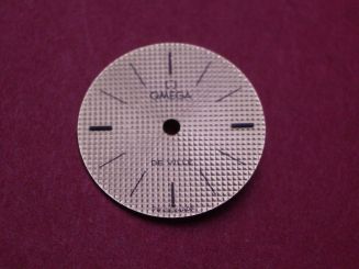 Omega Zifferblatt, Ø 16,6mm, gold mit goldfarbenen Inlays, für De Ville 