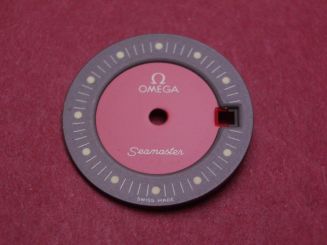 Omega Zifferblatt, Ø 19,0mm, grau/rot, für Seamaster 