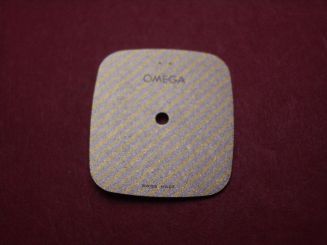 Omega Zifferblatt, ca. 16,6mm x 18,5mm, gold/silber 