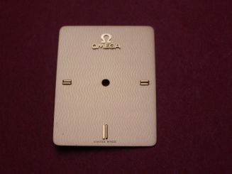 Omega Zifferblatt, ca. 19,0mm x 25,1mm, gold mit goldfarbenen Inlays 