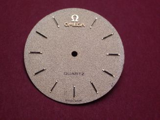 Omega Zifferblatt, Ø 27,5mm, gold und Glitzer mit goldfarbenen Inlays 