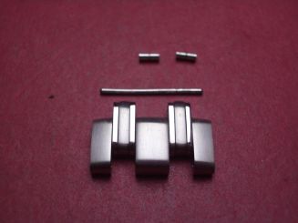 Omega Armbandglied, Stahl, 18,6mm, mit Stift und Hülsen, neu 
