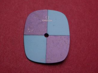 Omega Zifferblatt, ca. 17,5mm x 21,6mm, blau 