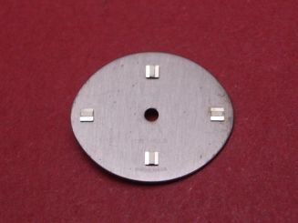Omega Zifferblatt, ca. 13,3mm x 15,5mm, anthrazit mit silbernen Inlays 