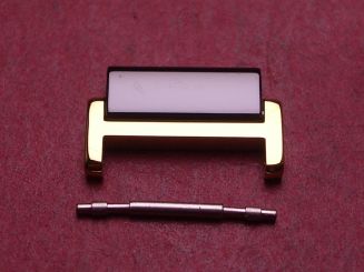 Rado Armbandglied, Keramik/Gold, doublé, 12mm, mit Federsteg, neu 