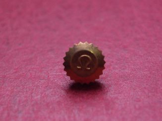 Omega Krone, gelb, Ø 5,0mm, Höhe 4,6mm, Tubus 2,0, gebraucht 