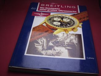 Breitling Buch mit Informationen und Beschreibungen über die Marke und zu verschiedenen Uhrmodellen, Werken/Kalibern, sowie Explosionszeichnungen u.v.m., weist leichte Lagerspuren auf 