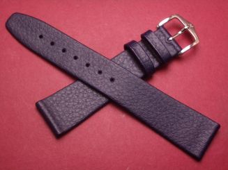 Hirsch Uhren-Armband, Kalbsleder, 19mm im Verlauf auf 16mm, Farbe: dunkelblau darunter schwarz 