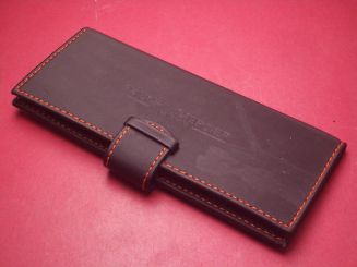 Baume & Mercier Uhr-Beutel aus Stoff mit zwei Uhren-Armbändern, 7cm x 16cm x 0,5cm, schwarz/orange, mit Gebrauchsspuren 