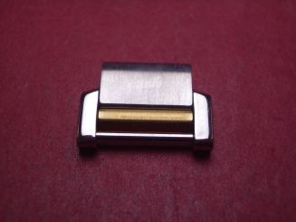 Cartier Armbandglied, Stahl/Gold, 15mm, für Tank Francaise PM, techn. Ref. 2300 & 2384, neu 