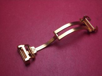 Baume & Mercier Faltschließe, Stahl vergoldet, 16mm, neu 
