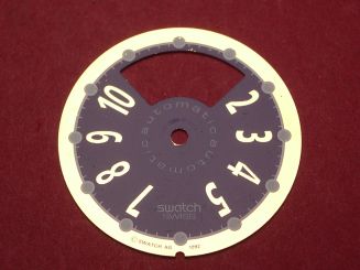 Swatch Zifferblatt, für Automatik, Ø 28,9mm, Farben: gold, weiß, blau, NOS (New Old Stock) 