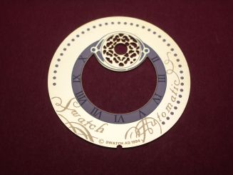 Swatch Zifferblatt, für Automatik, Ø 28,9mm, Farben: gold, weiß, NOS (New Old Stock) 