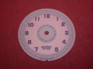 Swatch Zifferblatt, für Automatik, Ø 28,9mm, Farben: transparent, blau, NOS (New Old Stock) 