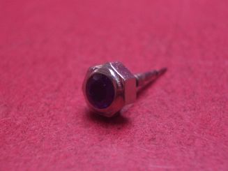 Cartier Krone, Stahl mit eingefasstem Spinell, Ø 7,0mm, Höhe 4,1mm, mit Aufzugswelle, gebraucht 