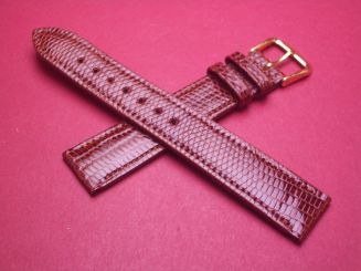 Barington Lederarmband, Eidechse, 18mm im Verlauf auf 16mm, Farbe: braun 