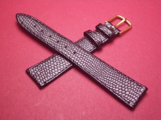 Lederarmband, Eidechse, 18mm im Verlauf auf 14mm, Farbe: schwarz 