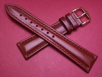Hirsch Uhren-Armband, Kalbsleder, 20mm im Verlauf auf 16mm, Farbe: braun 