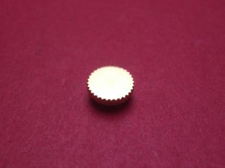 Krone, Stahl, goldfarben, glänzend, Ø 6,53mm, Gesamthöhe 2,7mm, Gewinde 1,2mm 