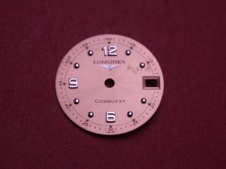 Longines Zifferblatt, Ø 18,54mm, bronze mit silberfarbenen Inlays 