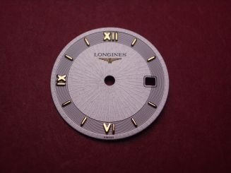 Longines Zifferblatt, Ø 20,0mm, silber mit goldfarbenen Inlays 