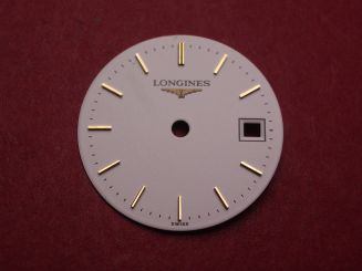 Longines Zifferblatt, Ø 20,0mm, weiß mit goldfarbenen Inlays 