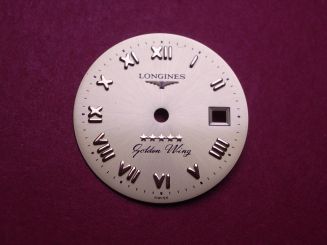 Longines Zifferblatt, Ø 20,6mm, gold mit goldfarbenen Inlays 