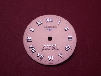 Longines Zifferblatt, Ø 20,5mm, rosé mit silberfarbenen Inlays 