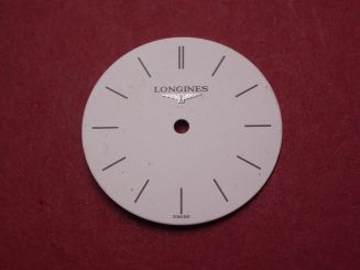 Longines Zifferblatt, Ø 20,2mm, schwarz/weiß, leicht beschädigt 