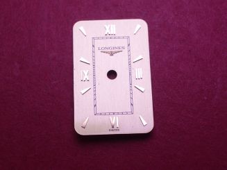 Longines Zifferblatt, 18mm x 11,5mm, gold mit goldfarbenen Inlays 