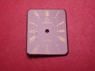 Omega Zifferblatt, 18,6mm x 22,7mm, bordeaux-rot 