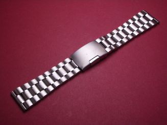 Metall-Uhren-Armband, 24mm im Verlauf auf 20mm, Länge 17,5cm, mit Faltschließe 