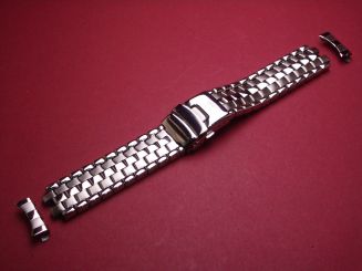 Metall-Uhren-Armband, 20mm, Länge 18cm, mit Faltschließe und einzelnen Anschlussgliedern 