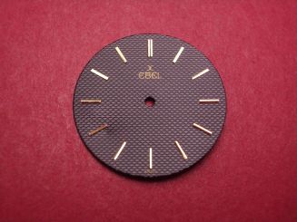 Ebel Zifferblatt, Ø 23,4mm, schwarz mit goldfarbenen Inlays, leicht beschädigt 