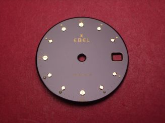 Ebel Zifferblatt, Ø 27,6mm, schwarz mit goldfarbenen Inlays 