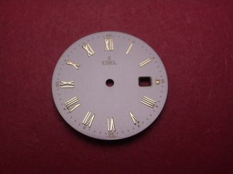 Ebel Zifferblatt, Ø 25,2mm, anthrazit mit goldfarbenen Inlays 