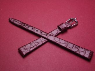 Krokodil-Leder-Armband, 10mm im Verlauf auf 7mm, Farbe: beere 