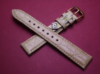 Louisiana Krokodil-Leder-Armband, 16mm im Verlauf auf 14mm, signiert: Graf, Farbe: pastell-gelb glänzend 