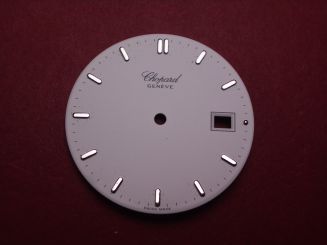 Chopard Zifferblatt, Ø 27,4mm, weiß mit silberfarbenen Inlays 