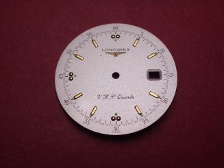 Longines Zifferblatt, Ø 29,0mm, silber mit goldfarbenen Inlays 