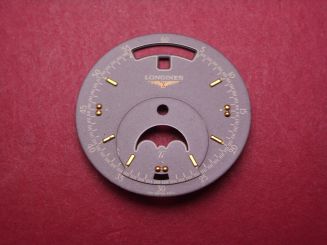 Longines Zifferblatt, Ø 27,5mm, anthrazit mit goldfarbenen Inlays 