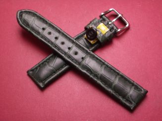 Louisiana Krokodil-Leder-Armband, 18mm, Farbe: dunkelgrün 