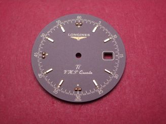 Longines Zifferblatt, Ø 29,0mm, anthrazit mit goldfarbenen Inlays 