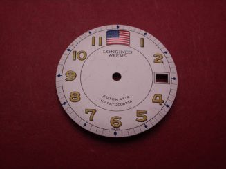 Longines Zifferblatt, Ø 27,6mm, weiß, leicht beschädigt 