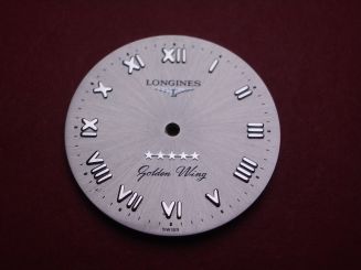 Longines Zifferblatt, Ø 26,5mm, silber mit silberfarbenen Inlays 